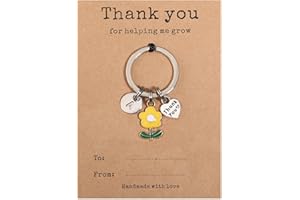 GINAZL Teacher Appreciation Gifts in Bulk Flower Intial Keychain Teacher personalized gifts