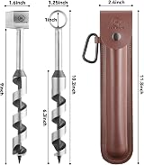 Kosibate Hand Auger Wrench Bushcraft Wood Drill Scotch Eye Tool w/ Leather Case view 5