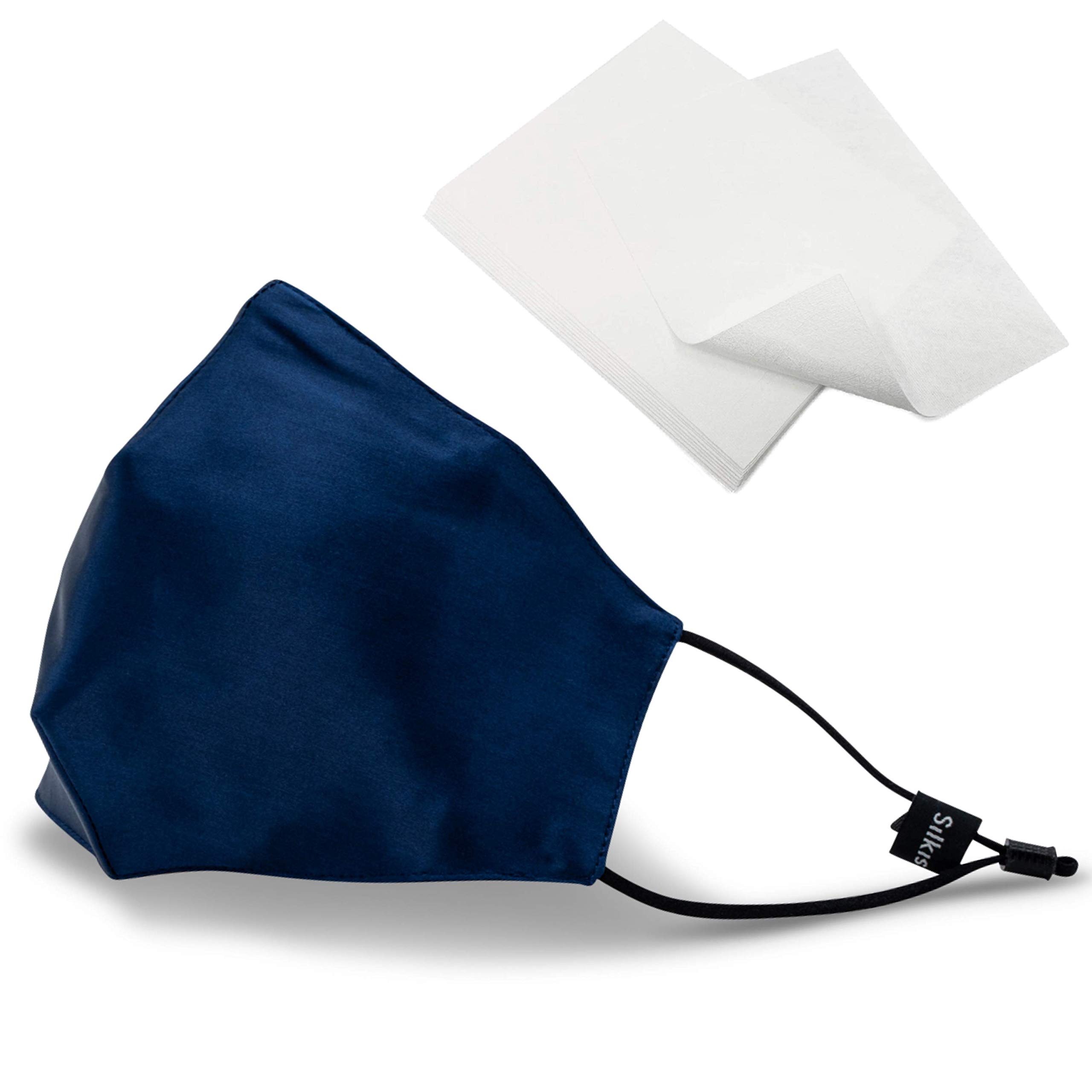 SILKIST Mouth Guard Mask 100% Silk [Unisex] 3-Layer Mouth & Nose Protection with Adjustable Ear Loops & Nose Clip - Reusable, Antibacterial & Skin Friendly