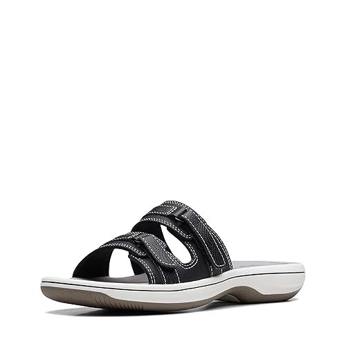 Clarks Women's Breeze Piper Slide Sandal, Black, 8