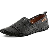 Spring Step Women's Leather Fusaro Loafer Shoe | Comfortable Slip-On Shoes with Rubber Outsole | Ladies Casual Walking Driving Loafers for Work