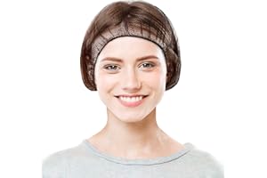 EZGOODZ Brown Disposable Hair Net 28 inches. Pack of 100 Nylon Disposable Bouffant Caps for Kitchen Use. Unisex Lightweight Hair Nets for Food Service. Breathable Hairnets for Cooking
