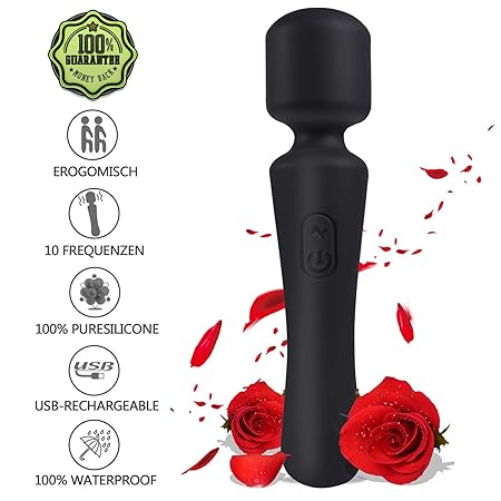 Magic Wand Massagestab, James love Mini Handheld Wand Massagegerät Massager mit 10 Vibrationsmodi, Körpermassager für Nacken 