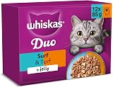 Whiskas Duo Adult Wet Cat Food in Jelly 12x85g Surf & Turf Pack of 4 view 1