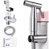 Vayzluiy Handheld Bidet Sprayer for Toilet, Adjustable Water Pressure | Leak‑Free Hose, 7/8" T‑Valve, Fits Two‑Piece Toilets, Feminine &amp; Baby Wash, Tank/Wall‑Mount, Easy Install, Stainless‑Steel