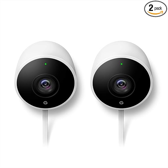 Google Nest Cam Outdoor 2 Pack Weatherproof Outdoor Camera For Home Security Surveillance Camera With Night Vision Control With Your Phone Camera Photo Amazon Com