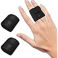 KiiMos 2PCS Finger Splints Finger Sleeves Protectors, Compression Elastic Adjustable Brace Buddy Wraps Straps Perfect for Sport Basketball Tennis Volleyball Badminton, Black (Double, Large-2PCS)