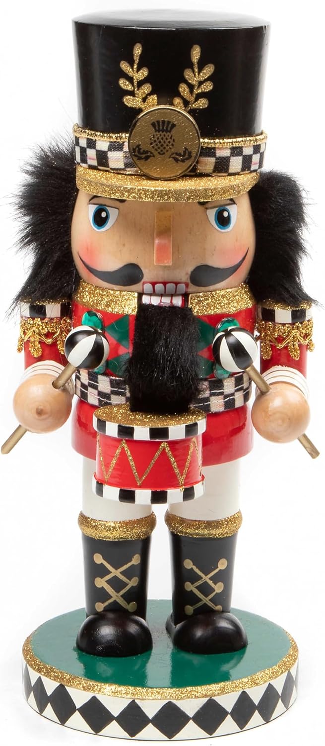 Nutcrackers - MACKENZIE-CHILDS Toyland Drummer Nutcracker Figurine, Nutcracker Christmas Decor for Home
