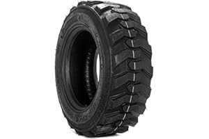 REALLYCNC FORERUNNER Skid Steer Tires 10-16.5/12 Ply SKS1 Industrial Skid Steer Tire New Heavy Duty w/Rim Guard (Pack of 1, Tubeless)