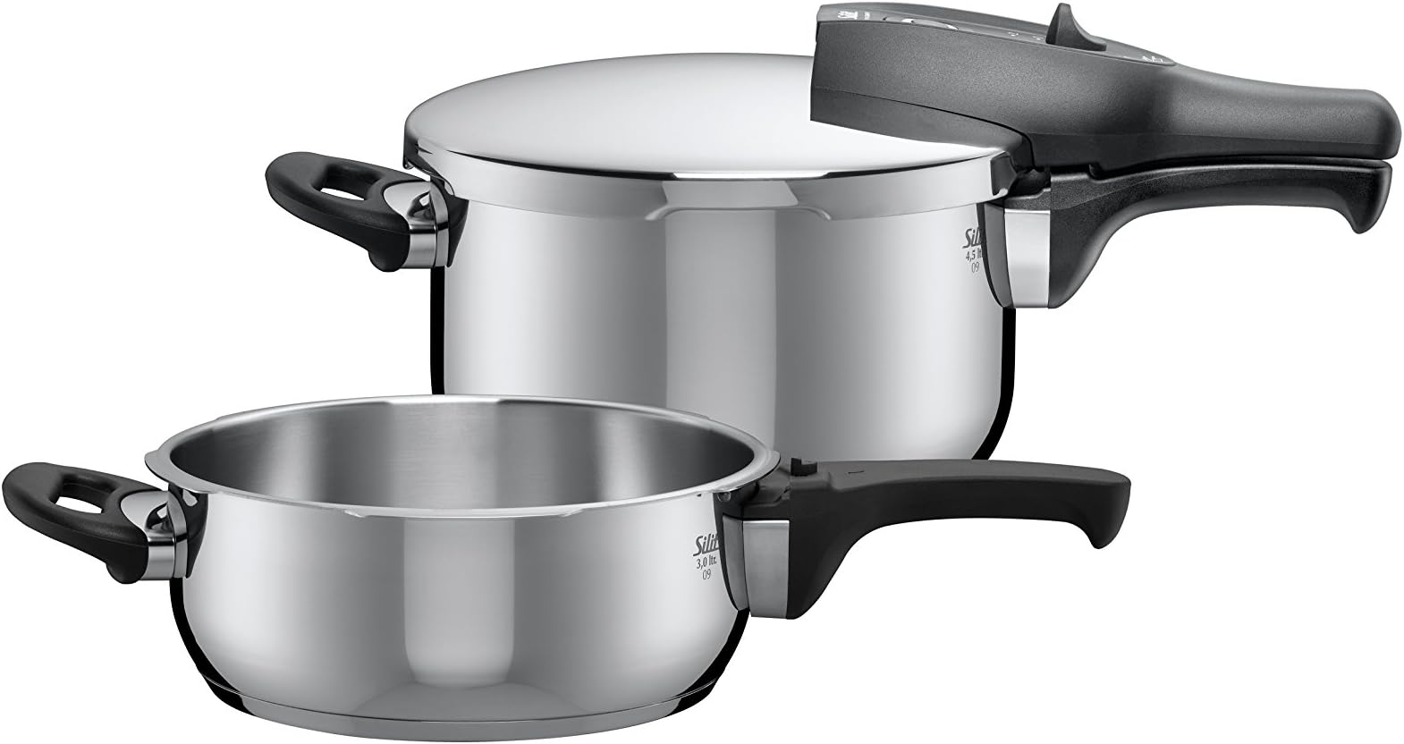 Silit TPlus Pressure Cooker Set, Silver, 3/4.5 Litre, 2