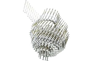 TINVHY 2Inch x 0.092Inch Collated Wire Coil Siding Nails, 15-Degree Full Round-Head, Ring Shank, Hot-Dipped Galvanized, 3600 Count