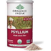 Organic India Whole Psyllium Husk Powder Organic, Vegan, 12 oz (Pack of 1) | Psyllium Husk Fiber Supplement, Digestion Support, Gluten-Free, Non-GMO, Soluble &amp; Insoluble Fiber Source