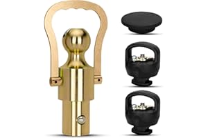 Chaoos GNXA2062 Gooseneck Hitch Ball Puck System Kit, Fits Dodge RAM 2500 3500 2013-2024 Trucks, 2-5/16 Inch Hitch Ball & 2 Safety Chain Anchors Replace 60618（30K, 30000 lbs GTW / 7500 lbs VTW ）