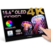 INNOCN 15.6" Portable Monitor OLED Touch Second Screen for Photo Editing with 4K, 100% DCI-P3, 100000:1, 10Bits, USB C External Monitor for Laptop,PC, Phone,Consoles, Brown, PU15 Pre C6