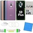 Galaxy S9+ Back Glass Cover Replacement Housing Door with Pre-Installed Camera Lens + All The Adhesive + Repair Tools for Samsung Galaxy S9 Plus SM-G965 All Carriers(Lilac Purple)
