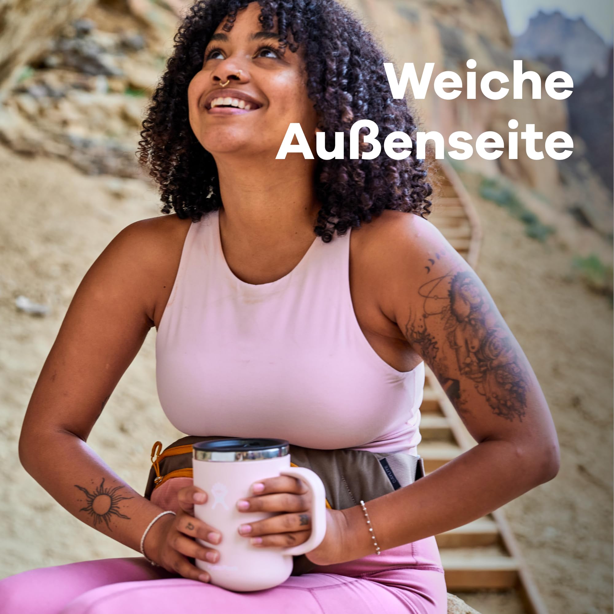 HYDRO FLASK - Kaffeebecher 354ml (12 oz) - Vakuumisolierter Thermobecher aus Edelstahl - Isolierbecher mit Griff & Steckdeckel - Reise-Becher - Spülmaschinenfester Kaffeebecher - Indigo 5
