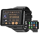 LOKMAT 2.88" Large Screen 4G SIM Card Smart Watch, Android 11 Smartwatch with Phone Call, 6GB+128GB Dual Cameras, Detachable Watch Head,1500mAh Sport WiFi Bluetooth GPS Smart Watches(Black)
