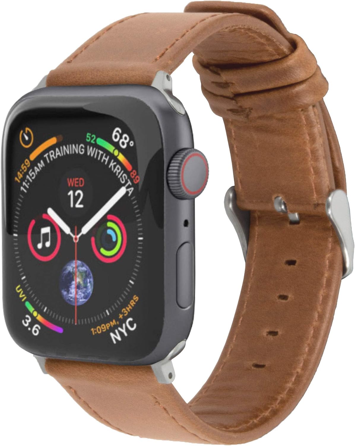 Watch Leather Band Strap, TUFRIND Genuine Premium Leather Band Compatible with Apple Watch (Honey Brown, 42/44 mm)