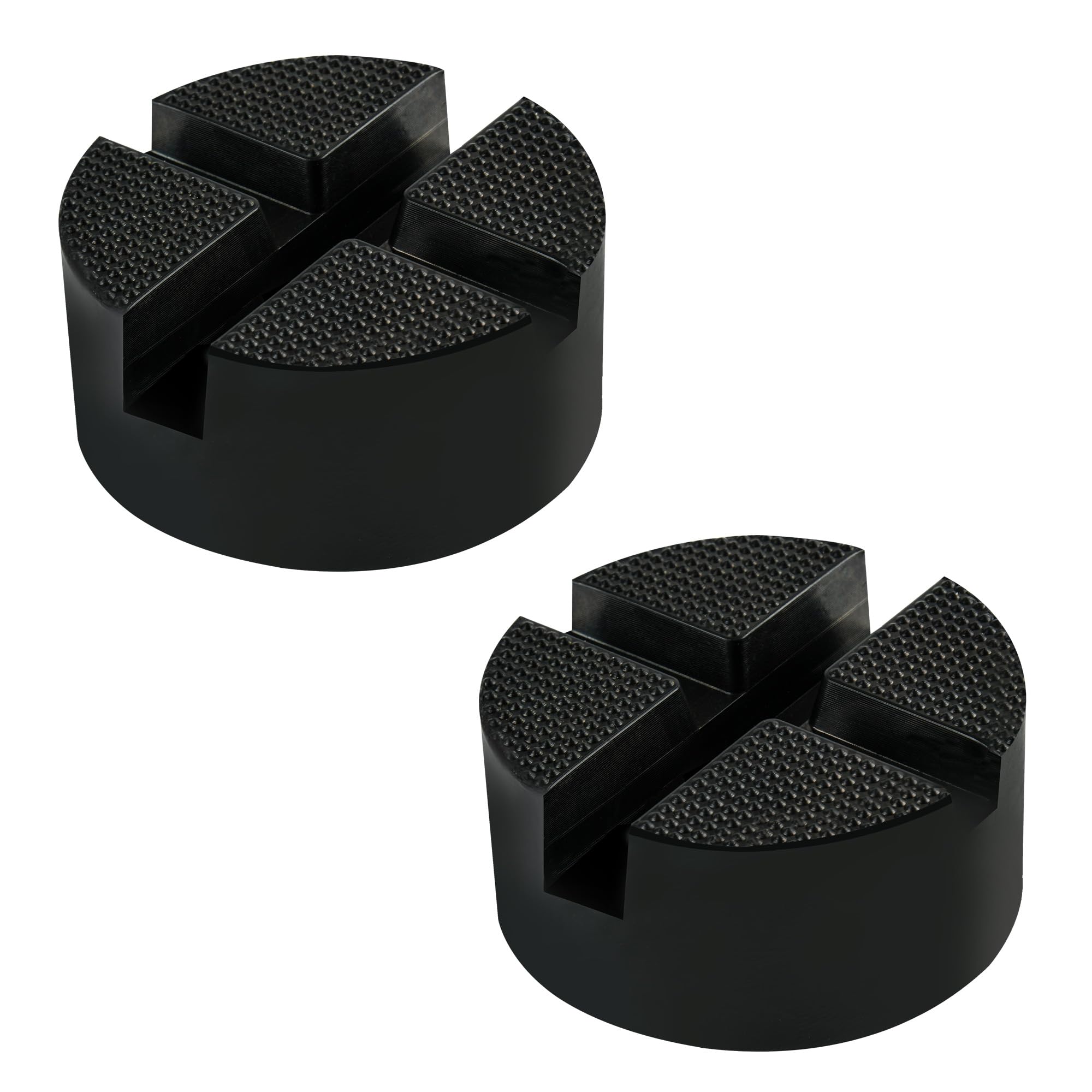 Photo 1 of 2Pcs Floor Jack pad Adapter Upgraded Pinch Weld Car Jack Pad Universal X-Slot Jack Pad Rubber Frame Rail Adapter (Size 3.9in Wide * 1.9in Thick)