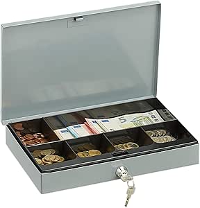 Relaxdays, Gris Fuerte Portátil 2 Llaves, Dinero Baja, Caja ...