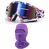 immoono Sand Motocross Mountain Bike Goggles with Balaclava for Women Men Youth, Dirt Bike ATV MX MTB Racing Safty Glasses