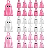 Trnayi 30 Pcs Halloween Ghost Charms Bulk Horror 3D Ghost Pendants Enamel Grimace Alloy Charms Small Halloween Charms for Jewelry Making Earring Bracelet Necklace DIY Craft