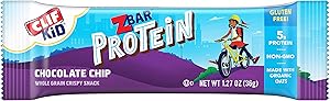 CLIF KID ZBAR - Protein Granola Bars- Chocolate Chip - (1.27 Ounce Gluten Free Bars, Lunch Box Snacks, 5 Count)