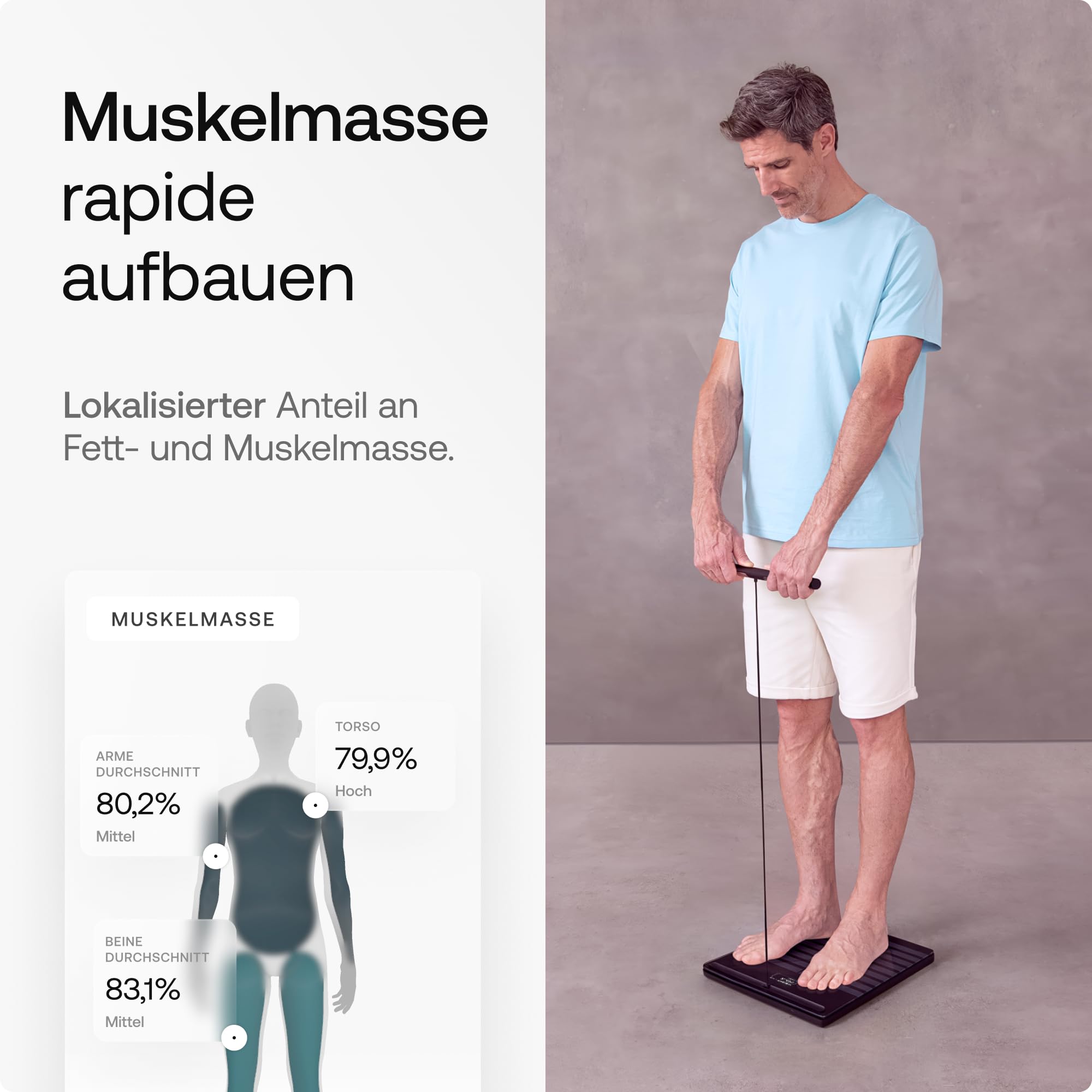 WITHINGS Body Scan - Vernetzte WLAN-Waage zur Verbesserung Ihrer Gesundheit, BIA-Personenwaage, Analyse der Körperzusammensetzung, Körperfett, Muskelmasse, Wasseranteil, Elektrokardiogramm, Schwarz 2