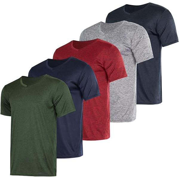 Men's V Neck Workout Gym T-Shirts Short Sleeve Training