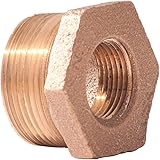 Lead Free Brass Pipe Fitting, Hex Bushing, Class 125, 1/2" NPT Male X 1/4" NPT Female