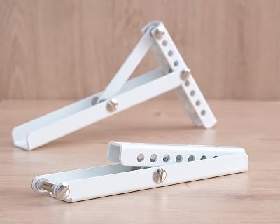 Czyz Kinga Radiator Shelf Brackets 2x White Adjustable Height Steel 15-50mm