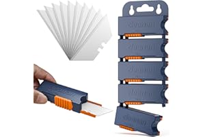 100 Pack Utility Knife Blades with 5-Piece Separable Dispensers, SK5 Heavy Duty Box Cutter Blades Refills - Fits Standard Ret