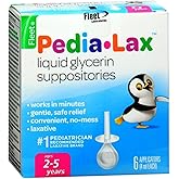Pedia-Lax Laxative Liquid Glycerin Suppositories for Kids, Ages 2-5, 6 CT (5 Pack)