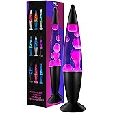 JAMBO 16" Beautiful Lamp- Purple with White/Pink Wax, Relaxing Liquid Lamp for Living Room Office Bedroom Adults Teens Kids, 