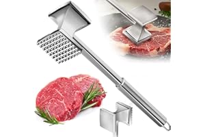 Yopinmall Meat Tenderizer, Meat Hammer Stainless Steel Double-Sided Mallet Kitchen Tool for Tenderizing Steak, Beef and Chick