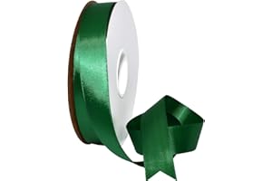 Morex Ribbon 08822/50-587 Double Face Satin Ribbon 7/8" X 50 YD Forest Green Ribbon for Gift Wrapping, Birthday Gift Cards, Satin Dress for Women, Silk Ribbons for Crafts, Wedding Gifts for Couple