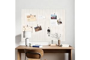 HIMAKE Large Felt Bulletin Board 47" x 35", Cork Board for Walls 12 Pack with 60 Safe Removable Adhesive Tabs, Felt Boards for Home Office Classroom with 50 Push Pins, Light Camel