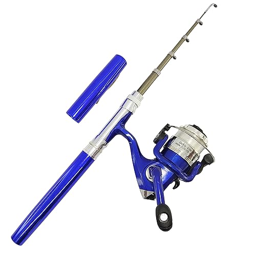 Portable Pocket Telescopic 38inch Mini Pen Fishing Rod Spinning Reel Combos  Pen Folded Fishing Pole Spinning Wheel Gift for River, Lake, Reservoir,
