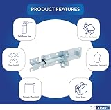 XFORT Brenton Strong Sliding Padbolt 200mm Pack Zinc for Shed Gates Outhouse view 3