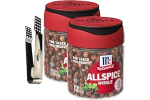 McCormick Whole Allspice, 0.75oz - Aromatic All Spice Berries Whole for Rich Flavor, Moofin Silver SS Tea Bag Squeezer Included, Natural & Versatile Spice, Ideal for Baking & Cooking [Pack of 2]