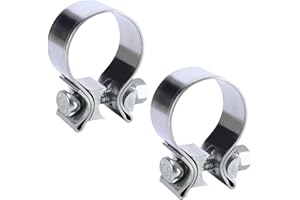 C Q CHANG QI 2.5 Exhaust Clamp, 2 1/2 Exhaust Clamp 2PCS Narrow Band Muffler Clamp for 2.5" OD Exhaust Pipe, Muffler Pipe