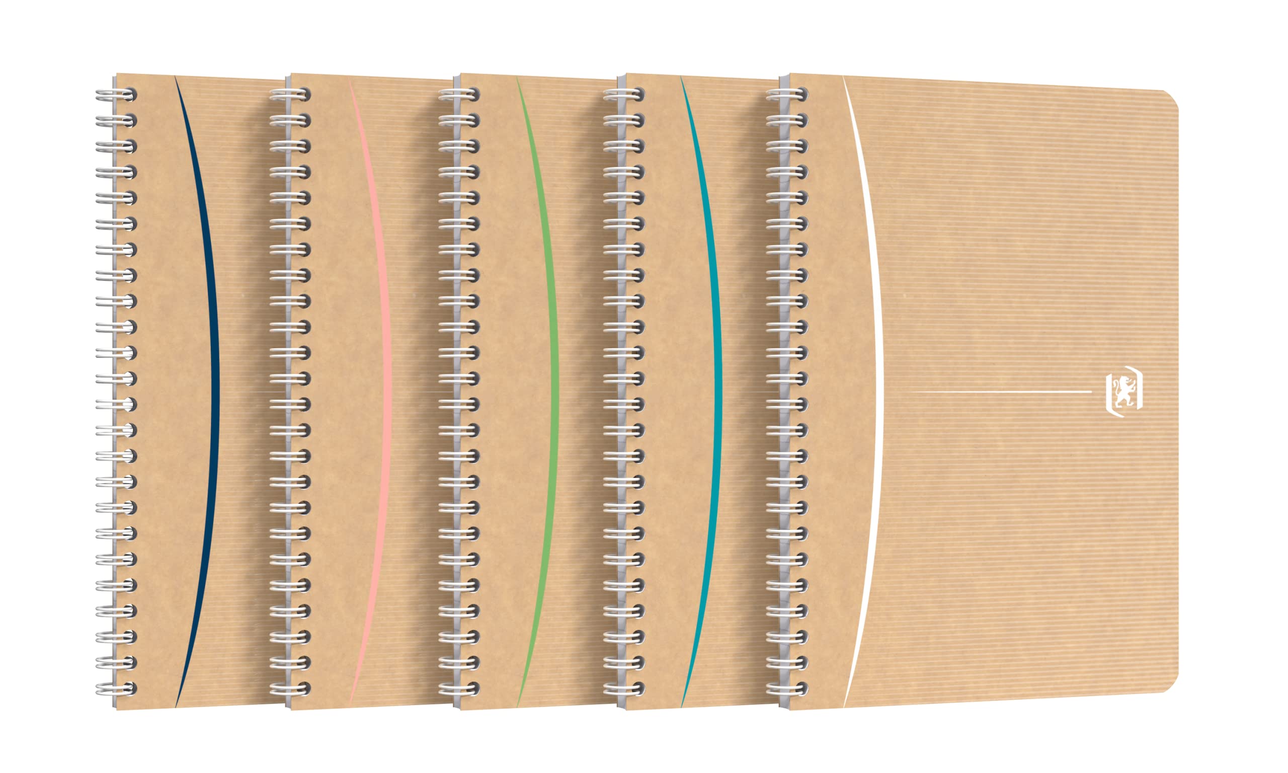 Oxford 5 x A5 Spiral Notebook - Good for the Environment - 90 Sheets