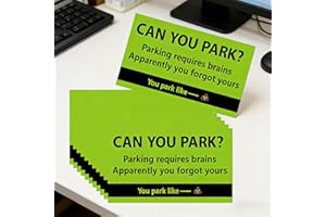 50Pcs Bad Parking Cards Funny Parking Card Uncivilized Parking Warning Card, 3.5 x 2 Inches (green)