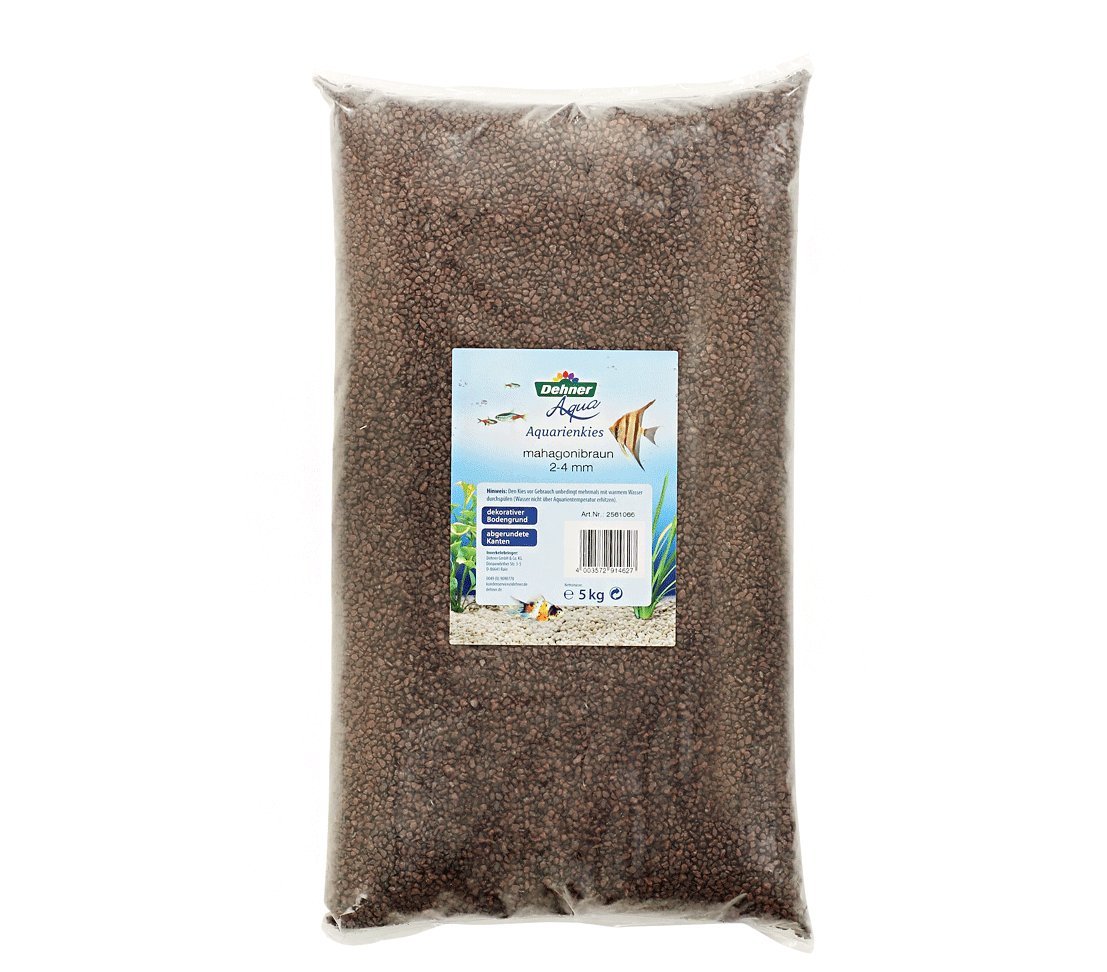 Dehner Aqua Aquarium Gravel 2-4 mm 5 kg Mahogany Brown