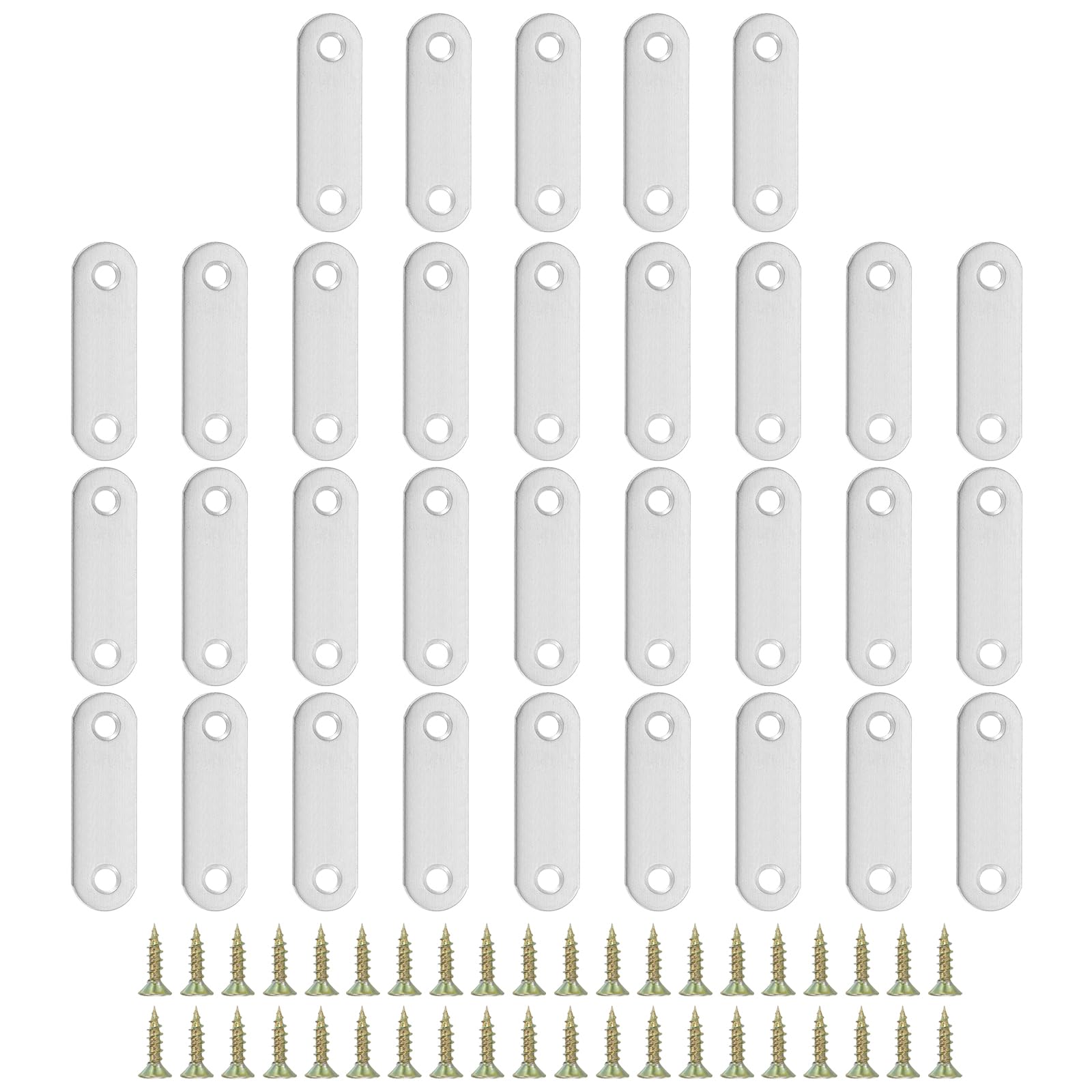 PATIKIL Stainless Steel Corner Braces 2.24 x 0.63 Inch,32 Pieces L Bracket Joint Right Angle Support Bracket L Shaped Corner Fasteners with Screws for Shelves, Silver