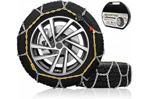 NITEVIZ Auto Tightening Snow Chains for Car, SUV & Pickup Trucks – 1-Min Quick Install, Reusable Emergency Tire Chains for Snow & Ice Traction – Set of 2 (HKN130)