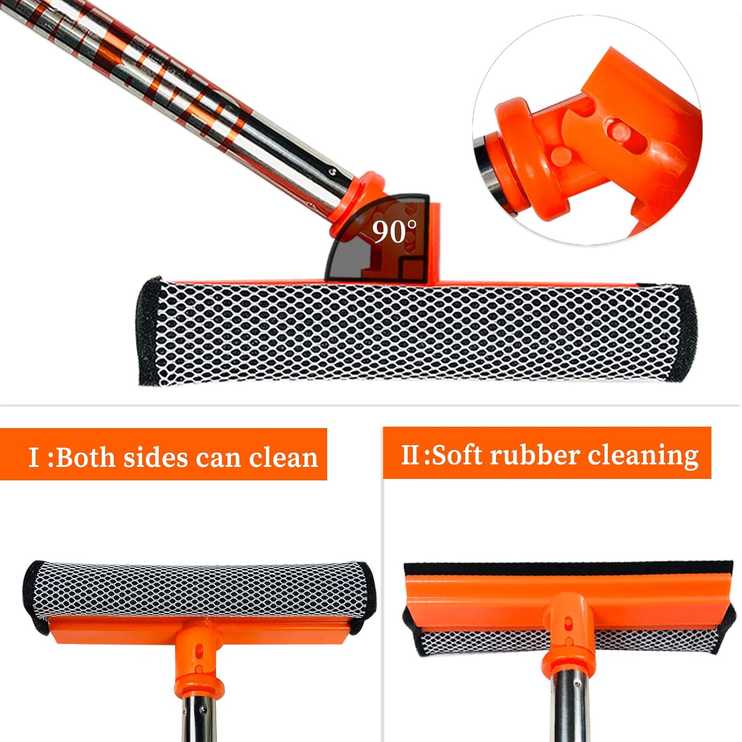 AgiiMan Car Wash Brush with Long Handle - 3 in 1 Car Cleaning Mop, Chenille Microfiber Mitt Set, Adjustable Length 24in-43in Glass Scrabber Vehicle Cleaner Kit: Automotive