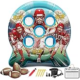 6Ft Inflatable Football Target Toss Game - Giant Outdoor Carnival Party Games for Backyard & Tailgate - Arcade Sports Toy with Electric Pump - 4 Easy-Grip Balls Gifts for Boys 3 4 5 6 7 8-12 Year Old