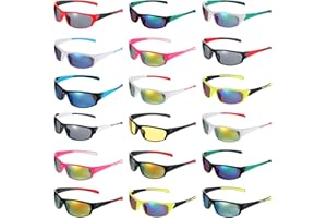 Leumoi 18 Pairs Polarized Sports Sunglasses Tactical Running Sunglasses Driving Shade Motorcycle Glasses for Men Women Youth