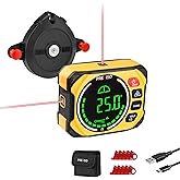 PREXISO 3-in-1 Multi Surface Laser Level with Digital Angle Gauge Magnetic, Rechargeable Digital Level with Wall Mount Base, 